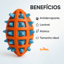 Bola Mordedor Rugby com Spikes e Apito – Brinquedo Resistente para Cães