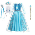 Fantasia Infantil Princesa do Reino de Gelo Premium + Máscara de Brinde - Vestido de Luxo para Festa, Carnaval e Aniversário