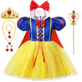 Fantasia Infantil Princesa Clássica com Capa Premium - Vestido de Conto de Fadas para Aniversário, Carnaval e Halloween