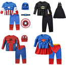 Fantasia Infantil Super-Herói Musculoso Premium + Máscara de Brinde - Traje de Heróis para Carnaval, Halloween e Festa Temática