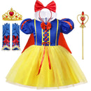 Fantasia Infantil Princesa Clássica com Capa Premium - Vestido de Conto de Fadas para Aniversário, Carnaval e Halloween