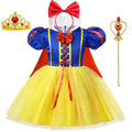 Fantasia Infantil Princesa Clássica com Capa Premium - Vestido de Conto de Fadas para Aniversário, Carnaval e Halloween