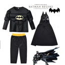 Fantasia Infantil Super-Herói Musculoso Premium + Máscara de Brinde - Traje de Heróis para Carnaval, Halloween e Festa Temática