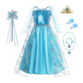 Fantasia Infantil Princesa do Reino de Gelo Premium + Máscara de Brinde - Vestido de Luxo para Festa, Carnaval e Aniversário