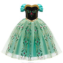 Fantasia Infantil Princesa Multi-Reinos Premium (3 a 10 Anos) + Máscara de Brinde - Vestido de Luxo para Festa e Carnaval