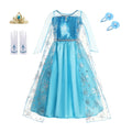 Fantasia Infantil Princesa do Reino de Gelo Premium + Máscara de Brinde - Vestido de Luxo para Festa, Carnaval e Aniversário
