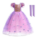 Fantasia Infantil Princesa do Reino de Gelo Premium + Máscara de Brinde - Vestido de Luxo para Festa, Carnaval e Aniversário