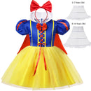 Fantasia Infantil Princesa Clássica com Capa Premium - Vestido de Conto de Fadas para Aniversário, Carnaval e Halloween