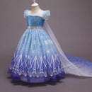Fantasia Infantil Princesa de Luxo com Paetês Premium - Vestido Glamouroso para Aniversário, Carnaval e Halloween