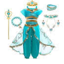 Fantasia Infantil Princesa do Reino de Gelo Premium + Máscara de Brinde - Vestido de Luxo para Festa, Carnaval e Aniversário