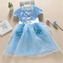 Fantasia Infantil Princesa Multi-Reinos Premium (3 a 10 Anos) + Máscara de Brinde - Vestido de Luxo para Festa e Carnaval