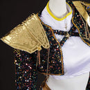 Fantasia Infantil Estrela Pop Premium + Máscara de Brinde - Traje Fantasia para Carnaval, Halloween e Festa à Fantasia