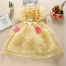 Fantasia Infantil Princesa Multi-Reinos Premium (3 a 10 Anos) + Máscara de Brinde - Vestido de Luxo para Festa e Carnaval