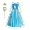 Fantasia Infantil Princesa do Reino de Gelo Premium + Máscara de Brinde - Vestido de Luxo para Festa, Carnaval e Aniversário