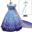 Fantasia Infantil Princesa de Luxo com Paetês Premium - Vestido Glamouroso para Aniversário, Carnaval e Halloween