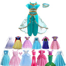 Fantasia Infantil Princesa do Reino de Gelo Premium + Máscara de Brinde - Vestido de Luxo para Festa, Carnaval e Aniversário