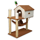 Arranhador para Gatos com Casinha e Playground Completo – Snouty™ | Diversão, Proteção e Aconchego Diário