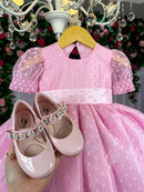 Vestido Marie Rosa Bebe Bolinhas - Leveza e Elegância para Meninas | Bebeloo Kids