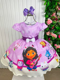 Vestido Infantil Tematicos Luxo A Casa Magica Da Gabby - Leveza e Elegância para Meninas | Bebeloo Kids