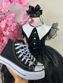 Vestido Marie Tematico Wandinha - Vandinha - Leveza e Elegância para Meninas | Bebeloo Kids