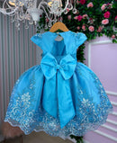 Vestido Marie Jardim Encantado Luxo Azul Tiffany - Leveza e Elegância para Meninas | Bebeloo Kids