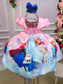 Vestido Infantil Temáticos Da Gigi Frozen Rosa - Leveza e Elegância para Meninas | Bebeloo Kids