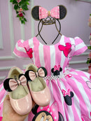 Vestido Infantil Temáticos Da Gigi Minnie/Minie Rosa - Leveza e Elegância para Meninas | Bebeloo Kids