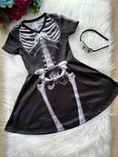 Fantasia Halloween Menina Esqueleto - Qualidade e Cuidado para os Pequenos | Bebeloo Kids