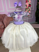 Vestido Marie Saia Off Peito Florido Lilas - Leveza e Elegância para Meninas | Bebeloo Kids