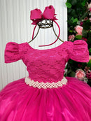 Vestido Enjoy Laura Longo Pink Rendado - Diversão e Encanto para Brincar | Bebeloo Kids