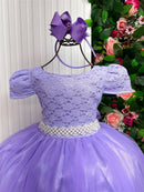 Vestido Enjoy Longo Laura Lilas Rendado - Diversão e Encanto para Brincar | Bebeloo Kids