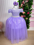 Vestido Enjoy Longo Laura Lilas Rendado - Diversão e Encanto para Brincar | Bebeloo Kids