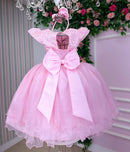 Vestido Marie Jardim Encantado Mel Rosa Bebe - Leveza e Elegância para Meninas | Bebeloo Kids