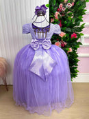 Vestido Enjoy Longo Laura Lilas Rendado - Diversão e Encanto para Brincar | Bebeloo Kids