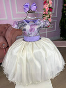 Vestido Marie Saia Off Peito Florido Lilas - Leveza e Elegância para Meninas | Bebeloo Kids