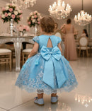 Vestido Marie Jardim Encantado Luxo Azul Tiffany - Leveza e Elegância para Meninas | Bebeloo Kids
