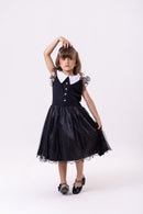 Vestido Marie Tematico Wandinha - Vandinha - Leveza e Elegância para Meninas | Bebeloo Kids
