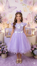Vestido Marie Jardim Encantado Mel Lilás - Leveza e Elegância para Meninas | Bebeloo Kids