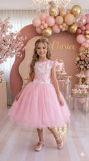 Vestido Marie Jardim Encantado Mel Rosa Bebe - Leveza e Elegância para Meninas | Bebeloo Kids