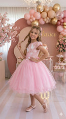 Vestido Marie Jardim Encantado Mel Rosa Bebe - Leveza e Elegância para Meninas | Bebeloo Kids