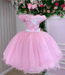 Vestido Marie Jardim Encantado Mel Rosa Bebe - Leveza e Elegância para Meninas | Bebeloo Kids