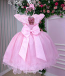 Vestido Marie Jardim Encantado Mel Rosa Bebe - Leveza e Elegância para Meninas | Bebeloo Kids